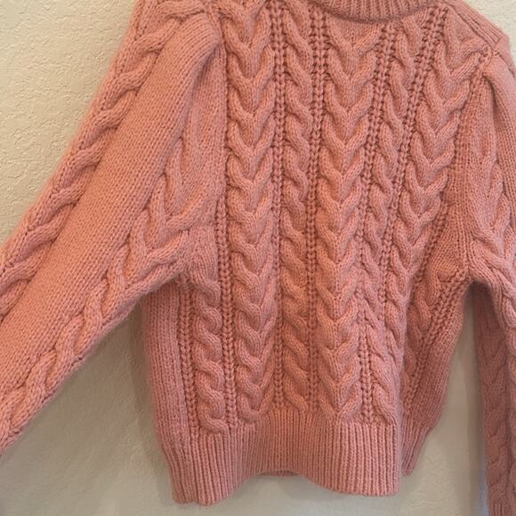 H&M Pink Cable Knit Turtleneck Sweater - Picture 2 of 6